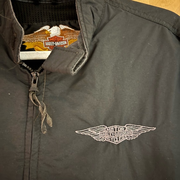 Harley-Davidson Black Bomber Jacket with Embroidered Emblem - Picture 2 of 4
